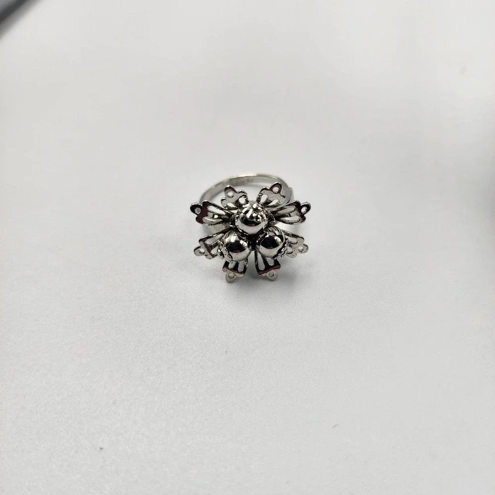 Stainless‎ Steel Flower Ring Petals Boho Style Size 6 Pat. Pend Stamp